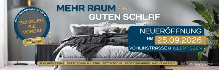 Neueröffnung ab 25.09.2026 - mehr Raum für guten Schlaf