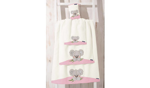 Kinderfrottier, reine Baumwolle, Koala, rosa